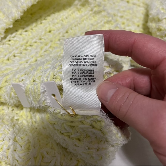 Aritzia Wilfred Confetti Chunky Knit Cropped Yellow Sweater size XXSmall - Picture 12 of 15